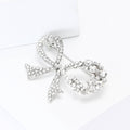 Alloy Rhinestone Bow Brooch Pin For Women Suit Coat Decor view 3
