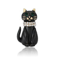 Alloy Enamel Rhinestone Cat Brooch Pin For Fashion Clothing view 5