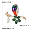 Alloy Enamel Bird Branch Brooch Pin With Rhinestone Clothing Accent view 5