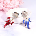 Alloy Enamel Rhinestone Goldfish Brooch Pin For Women's Apparel view 2