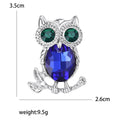 Alloy Rhinestone Glass Owl Brooch Pin For Clothing And Lapel Decoration view 5
