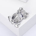 Alloy Rhinestone Glass Owl Brooch Pin For Clothing And Lapel Decoration view 4