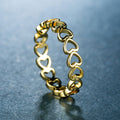 Simple Hollow Heart Copper Ring Full Band Connected Hearts Finger Jewelry view 4