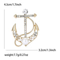 Alloy Rhinestone Pearl Anchor Brooch Pin For Suits And Cardigans view 5