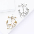 Alloy Rhinestone Pearl Anchor Brooch Pin For Suits And Cardigans view 2