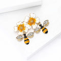 Alloy Rhinestone Flower And Bee Brooch For Fashion Lapel Decoration view 4