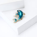 Alloy Enamel Blue Orca Brooch For Women's Fashion Apparel view 3