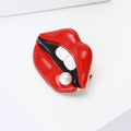 Alloy Enamel Lips Brooch Pin For Women's Coat And Suit view 3