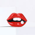 Alloy Enamel Lips Brooch Pin For Women's Coat And Suit view 2
