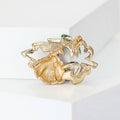 Alloy Rhinestone Ladybug Leaf Brooch Pin For Creative Animal Decoration view 3