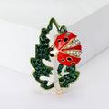 Alloy Rhinestone Ladybug Leaf Brooch Pin For Creative Animal Decoration view 1