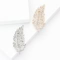 Metal Alloy Rhinestone Leaf Brooch For Suits Coats And Scarves view 1