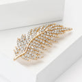 Metal Alloy Rhinestone Leaf Brooch For Suits Coats And Scarves view 3
