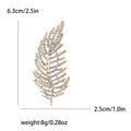 Metal Alloy Rhinestone Leaf Brooch For Suits Coats And Scarves view 6