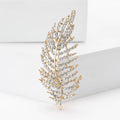 Metal Alloy Rhinestone Leaf Brooch For Suits Coats And Scarves view 2