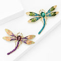 Alloy Crystal Enamel Dragonfly Brooch Pin For Fashion Clothing view 3