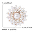 Alloy Pearl Round Brooch Pin For Clothing And Gift Decoration view 6