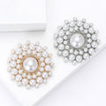 Alloy Pearl Round Brooch Pin For Clothing And Gift Decoration view 3