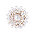 Alloy Pearl Round Brooch Pin For Clothing And Gift Decoration view 1