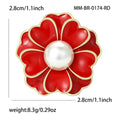 Alloy Peony Pearl Brooch Pin For Women's Elegant Apparel Decoration view 3