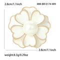 Alloy Peony Pearl Brooch Pin For Women's Elegant Apparel Decoration view 5