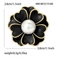 Alloy Peony Pearl Brooch Pin For Women's Elegant Apparel Decoration view 4