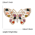 Alloy Enamel Rhinestone Hollow Butterfly Brooch Pin For Elegant Apparel view 5