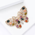 Alloy Enamel Rhinestone Hollow Butterfly Brooch Pin For Elegant Apparel view 3