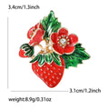 Creative Alloy Enamel Strawberry Brooch For Women's Suit And Coat view 4
