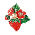 Creative Alloy Enamel Strawberry Brooch For Women's Suit And Coat view 5