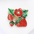 Creative Alloy Enamel Strawberry Brooch For Women's Suit And Coat view 3