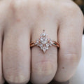 Rose Gold Zircon Ring Fashion Women's Engagement Diamond Ring Hand Jewelry Accessory view 3