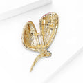 Alloy Colored Rhinestone Butterfly Brooch Pin For Suit And Sweater view 3