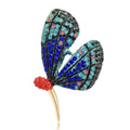 Alloy Colored Rhinestone Butterfly Brooch Pin For Suit And Sweater view 5