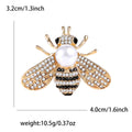 Alloy Rhinestone Pearl Bee Brooch Pin For Womens Cardigans view 6
