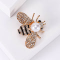 Alloy Rhinestone Pearl Bee Brooch Pin For Womens Cardigans view 3