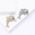 Alloy Pearl Dolphin Rhinestone Brooch Pin For Versatile Garment Decoration view 3