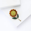 Alloy Rhinestone Sunflower Brooch Pin For Women's Garment Decoration view 4