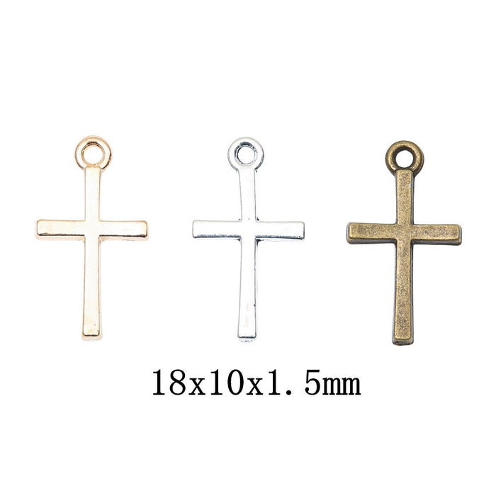 Zinc Alloy Cross Charm Pendant No.149642 for DIY Necklace Bracelet Jewelry Making