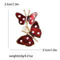 Alloy Enamel Double Butterfly Brooch For Suits And Coats view 6