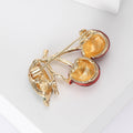 Alloy Enamel Cherry Leaf Brooch Pin For Daily Wear view 4