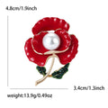 Alloy Enamel Red Pansy Flower Brooch For Elegant Women's Clothing view 5