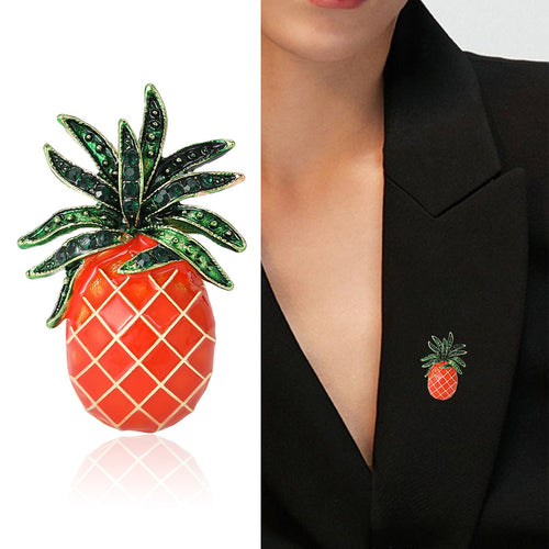 Alloy Enamel Pineapple Brooch For Cardigan And Student Apparel
