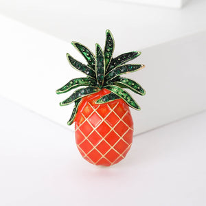 Alloy Enamel Pineapple Brooch For Cardigan And Student Apparel
