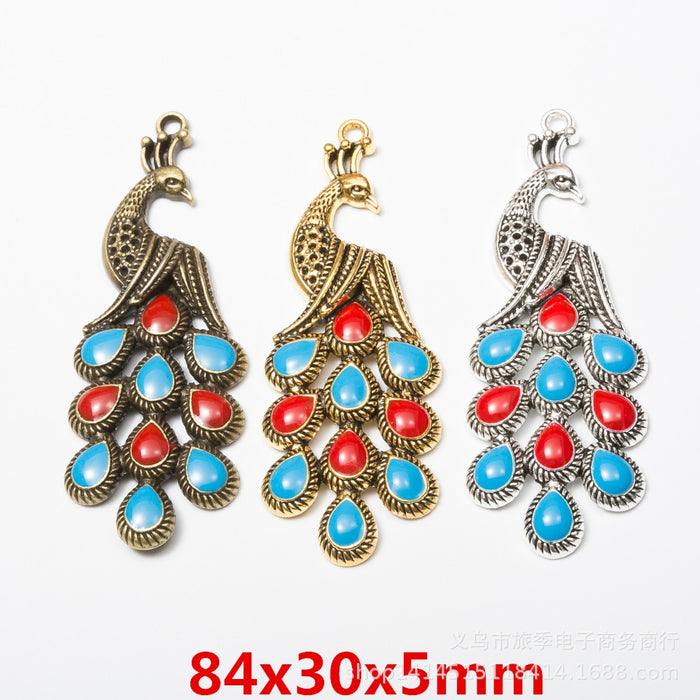 Zinc Alloy Peacock Charm Pendant No.305227 for DIY Necklace Bracelet Jewelry Making