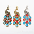 Zinc Alloy Peacock Charm Pendant No.305227 for DIY Necklace Bracelet Jewelry Making view 2