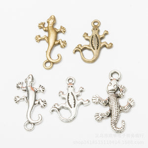Zinc Alloy Gecko Charm Pendant No.305412 for DIY Necklace Bracelet Jewelry Making