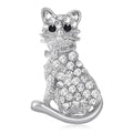 Alloy Rhinestone Cat Brooch Pin For Fashion Clothing Accessories view 2