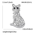Alloy Rhinestone Cat Brooch Pin For Fashion Clothing Accessories view 5