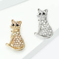 Alloy Rhinestone Cat Brooch Pin For Fashion Clothing Accessories view 3